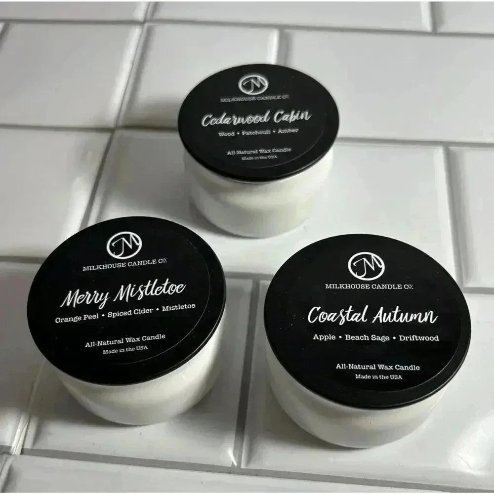 3 Milkhouse Candle Company Candles Brand New 1.5 Oz Each Assorted Scents - Picture 1 of 9